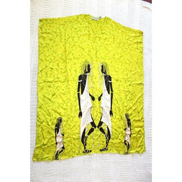 Jessica Taylor Women Maasai Tribal Pattern Kimono Sleeve Kaftan Dress One Size - Picture 4 of 9